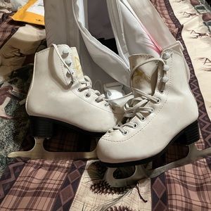 American Athletic youth figure skates and bag